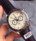 Perfect Replica Omega Speedmaster Racing Master Chronograph Watch SS White Face